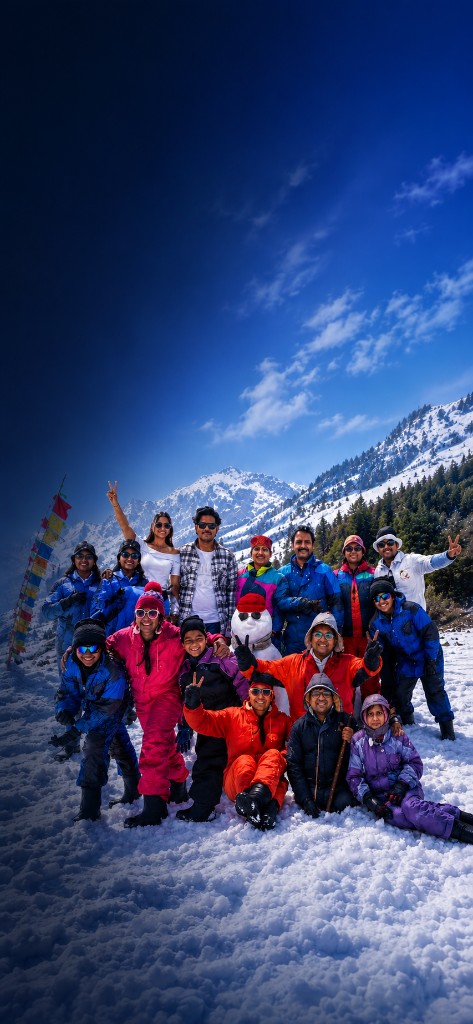 Happy Go Stride Adventures travelers in the mountains